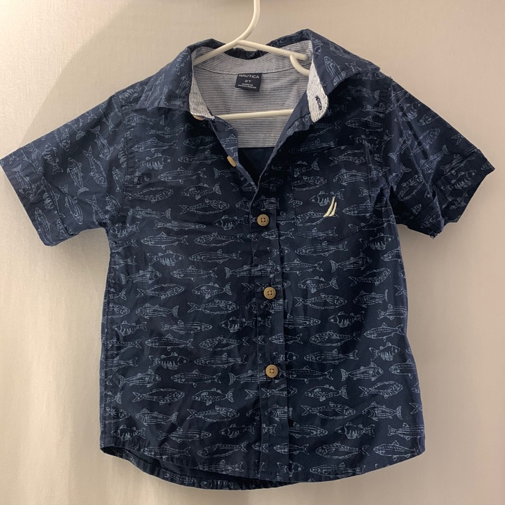 Fish patterned button up